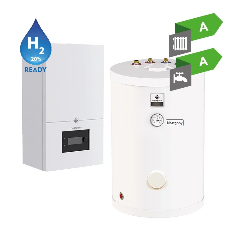 Kocioł gazowy kondensacyjny naścienny DE DIETRICH MCR4 24 z zasobnikiem SRK 100 MG  | 7857045100K