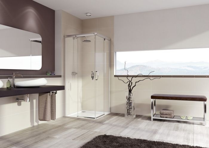 Kabina narożna kwadratowy HUPPE Aura elegance 800 x 1900 mm chrom eloxal szkło hartowane przezroczyste z powłoką Anti-Plaque | 401301092322