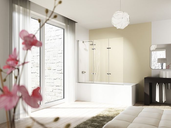 Parawan HUPPE Design elegance strona lewa 1200 x 1500 mm biały szkło hartowane przezroczyste z powłoką Anti-Plaque | 8E6501055322
