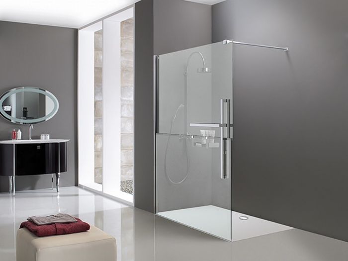 Kabina WALK-IN HUPPE Duplo pure strona prawa 1200 x 2000 mm chrom/chrom szkło hartowane popielate z powłoką Anti-Plaque | DT0012C91368