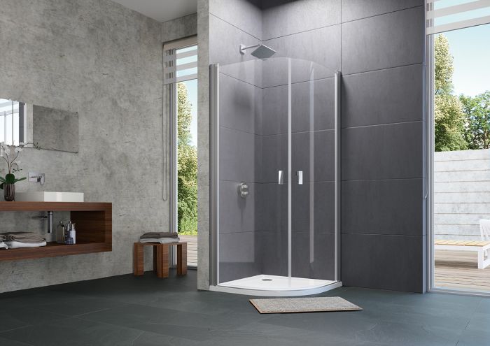 Drzwi skrzydłowe HUPPE Design pure 1000 x 1900 mm chrom eloxal szkło hartowane przezroczyste bez powłoki | 8P1603092321