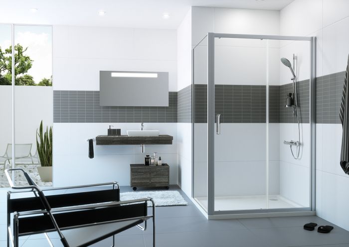Ścianka boczna HUPPE Classics 2 SW 800 800 x 2000 mm srebrna matowa szkło hartowane przezroczyste bez powłoki | C20510087321