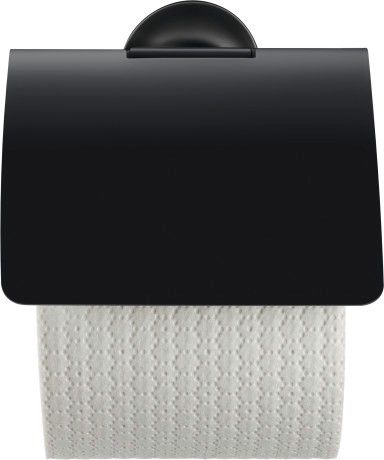 Uchwyt na papier toaletowy DURAVIT Starck T z pokrywą 125x131 mm czarny mat  | 0099404600