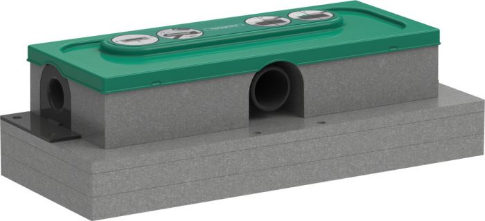 Zestaw podstawowy do odpływu liniowego położenie odpływu poziome HANSGROHE uBOX Universal pasuje do wszystkich odpływów prysznicowych 134 x 338 x 57 mm, przyłącze DN40 montaż przy ścianie, montaż płaski | 01000180