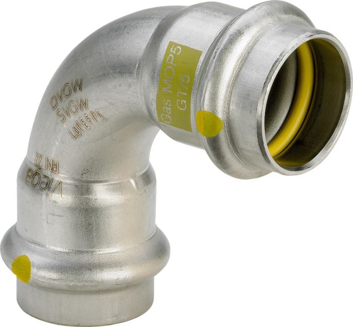 Łuk 90° ze stali 18 mm Sanpress Inox 0216 GAZ
