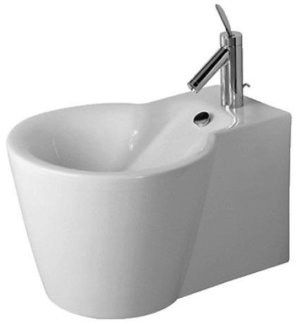 Bidet ceramiczny DURAVIT Starck 1 wiszący w komplecie: zaślepka przelewu 41 x 57.5 cm biały alpin  | 0274150000