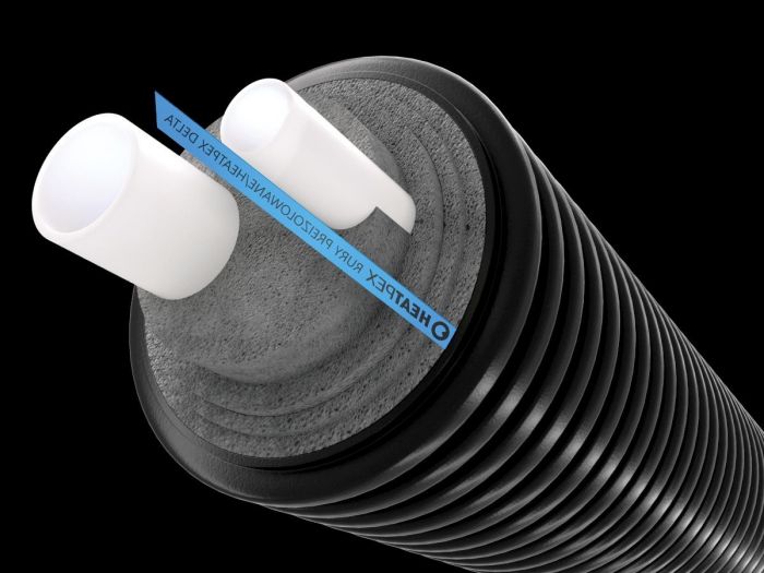 Rura preizolowana podwójna DELTA PEX SANI DUO 25 x 3,5 + 25 x 3,5 / 160 mm PN 10