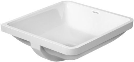 Umywalka ceramiczna DURAVIT Starck 3 podblatowa bez otworu z przelewem 465 x 465 x 185 mm biały alpin | 0305430000