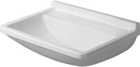 Starck 3 Med umywalka ceramiczna z otworem bez przelewu z półką na baterię 600 x 450 x 190 mm biały alpin