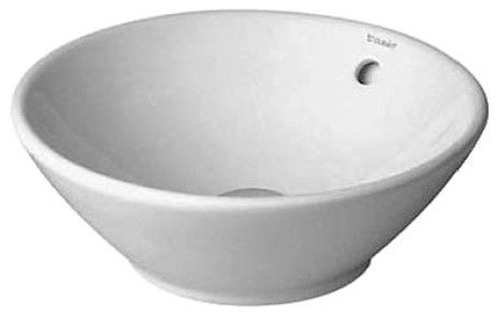 Umywalka ceramiczna DURAVIT Bacino stawiana bez otworu z przelewem 420 x 420 mm biały alpin | 0325420000