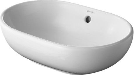 Umywalka ceramiczna DURAVIT Foster stawiana z przelewem 495 x 350 mm biały alpin z powłoką WonderGliss | 03355000001