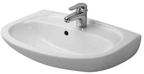 DuraPlus umywalka ceramiczna z otworem z przelewem z półką na baterię 660 x 470 x 185 mm biały alpin