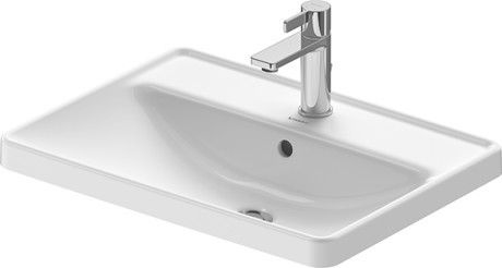 Umywalka DURAVIT D-Neo blatowa z otworem z przelewem z półką na baterię 600 x 440 x 170 mm biały alpin | 0357600027