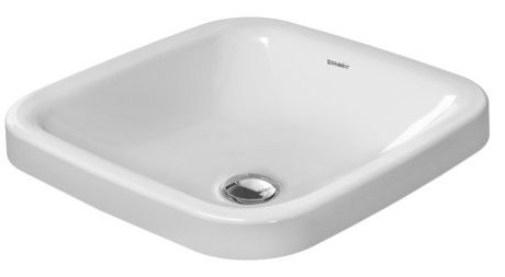 Umywalka ceramiczna DURAVIT DuraStyle blatowa bez otworu bez przelewu z półką na baterię 430 x 430 mm biały alpin  | 0372430000