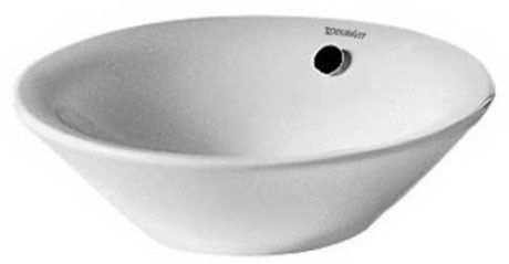 Umywalka ceramiczna DURAVIT Starck 1 stawiana bez otworu z przelewem 330 x 330 mm biały alpin | 0408330000