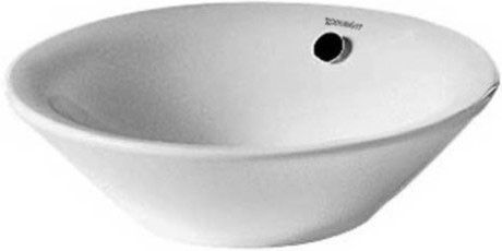 Umywalka ceramiczna DURAVIT Starck 1 stawiana szlifowana bez otworu z przelewem 530 x 530 mm biały alpin | 0408530000