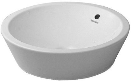Umywalka ceramiczna DURAVIT Starck 1 stawiana szlifowana bez otworu z przelewem 530 x 530 mm biały alpin | 0447530000