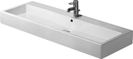 Umywalka ceramiczna DURAVIT Vero meblowa szlifowana 2-otworowa bez przelewu 1200 x 470 mm biały alpin | 0454120072
