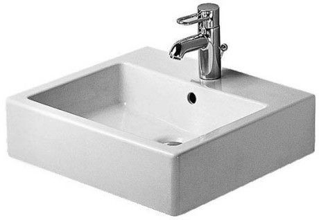 Umywalka ceramiczna DURAVIT Vero szlifowana z otworem z przelewem z półką na baterię 500 x 470 mm biały alpin z powłoką WonderGliss | 04545000271