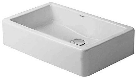 Umywalka ceramiczna DURAVIT Vero stawiana szlifowana bez otworu bez przelewu 600 x 380 mm biały alpin z powłoką WonderGliss | 04556000001