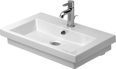 Umywalka DURAVIT 2nd floor wisząca 3-otworowa z przelewem z półką na baterię 800 x 500 mm biały alpin | 0491800030
