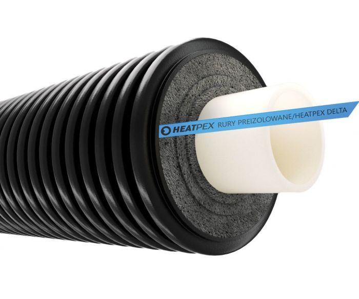 Rura preizolowana pojedyncza do przesyłu zimnej lub ciepłej wody użytkowej (z.w., c.w.u) 32 x 4,4 / 110 mm HEATPEX DELTA PEX SANI UNO  | 71011003200W