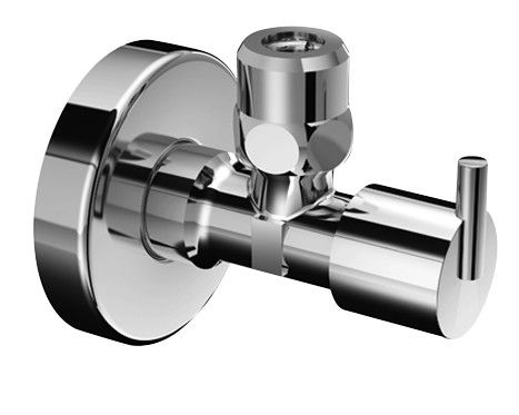 Zawór regulacyjny kątowy ze stylowym pokrętłem, chrom PINT 1/2" x 3/8" GZ x GZ z mosiężnym stożkiem zaciskowym