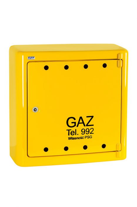 Skrzynka gazowa naścienna 600 x 600 x 250 mm z laminatu żółta