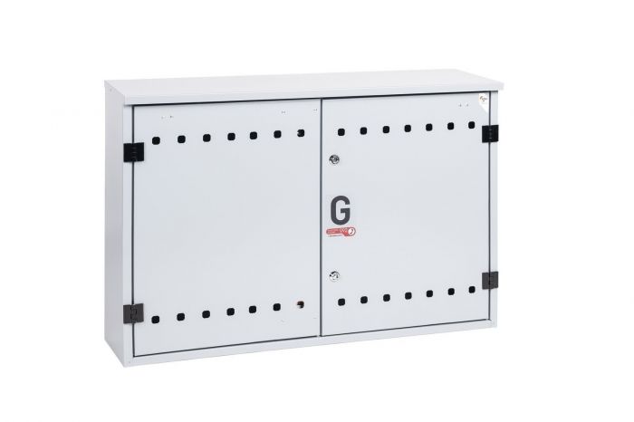 Skrzynka gazowa wolnostojąca 1050 x 700 x 250 mm ze skośnym daszkiem (na dwa gazomierze w poziomie) metalowa popiel