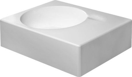 Umywalka ceramiczna DURAVIT Scola uniwersalna z przelewem z półką na baterię, komora z lewej strony 615 x 460 mm biały alpin | 0684600011