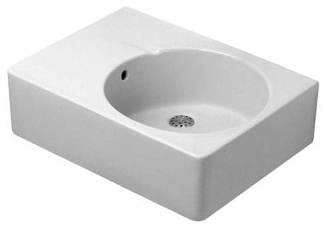Umywalka ceramiczna DURAVIT Scola z otworem z przelewem z półką na baterię 615 x 460 mm biały alpin | 0685600011