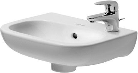 D-Code umywalka ceramiczna z otworem z przelewem z półką na baterię 360 x 270 mm biały alpin
