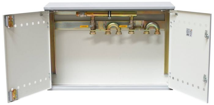 Punkt redukcyjno-pomiarowy popiel na 2 gazomierze G4/G6 w skrzynce metalowej 1050 x 700 x 250 mm