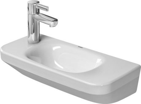 DuraStyle umywalka ceramiczna z otworem bez przelewu z półką na baterię 500 x 220 mm biały alpin