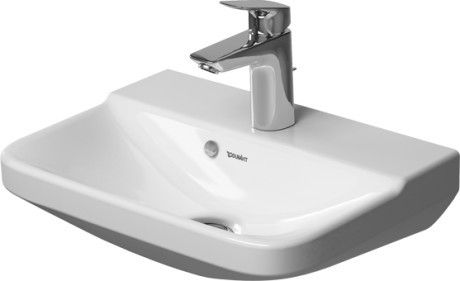Umywalka ceramiczna DURAVIT P3 Comforts z otworem z przelewem z półką na baterię 450 x 320 mm biały alpin | 0716450000