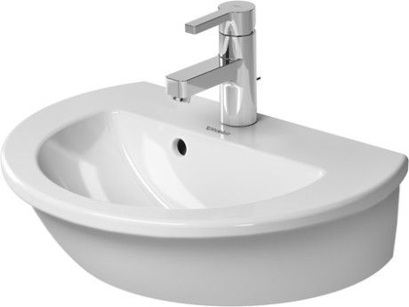 Darling umywalka wisząca z otworem z przelewem z półką na baterię 470 x 345 mm biały alpin