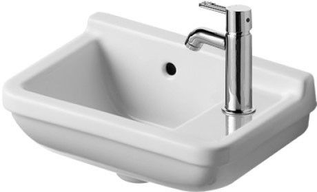 Umywalka ceramiczna DURAVIT Starck 3 z przelewem z półką na baterię 400 x 260 mm biały alpin | 0751400000