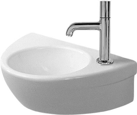 Umywalka ceramiczna DURAVIT Starck 2 bez przelewu z półką na baterię 380 x 260 mm biały alpin | 0761380000