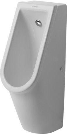 Pisuar ceramiczny z powłoką WonderGliss DURAVIT Starck 3 rimless bez rantu spłukującego z dyszą spłukującą, zestawem do doprowadzenia wody i mocowaniem 24.5 x 30 x 70 cm biały alpin  | 08272500001