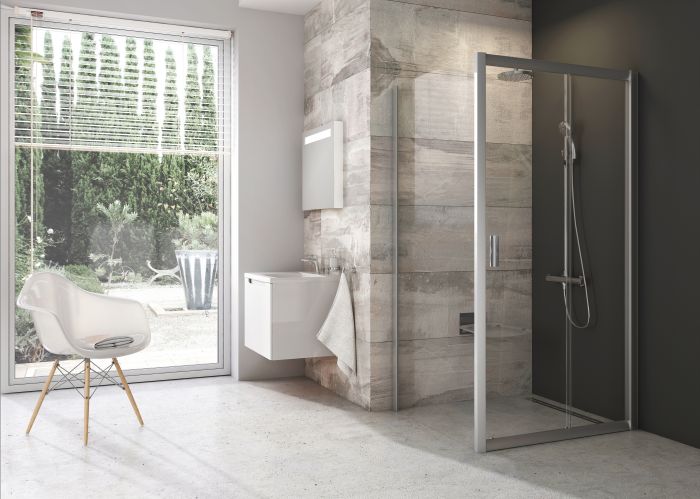 Drzwi przesuwne, 2-częściowe RAVAK Blix 1100 x 1900 mm satin szkło hartowane transparent bez powłoki | 0PVD0U00Z1