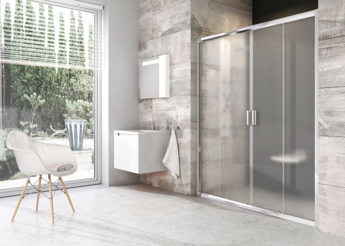 Drzwi przesuwne, 4-częściowe RAVAK Blix BLDP4-130 1300 x 1900 mm satin szkło hartowane transparent bez powłoki | 0YVJ0U00Z1