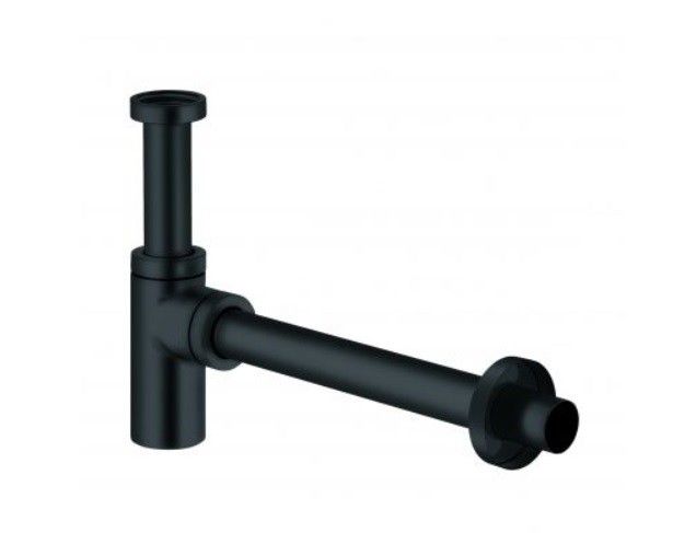 Syfon umywalkowy butelkowy KLUDI KLUDI G 1 1/4 x 32 mm, z rurą odpływu 290 mm czarny mat | 100203900