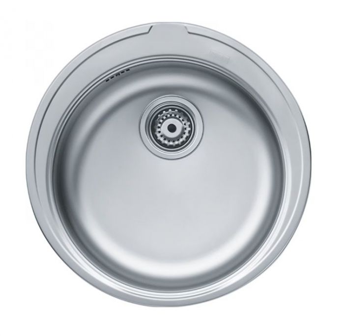 Zlewozmywak stalowy 1 komorowy, bez ociekacza z odpływem zatyczkowym 3 1/2" FRANKE Rambla RON 610-41 510 x 510 mm | 1010058090