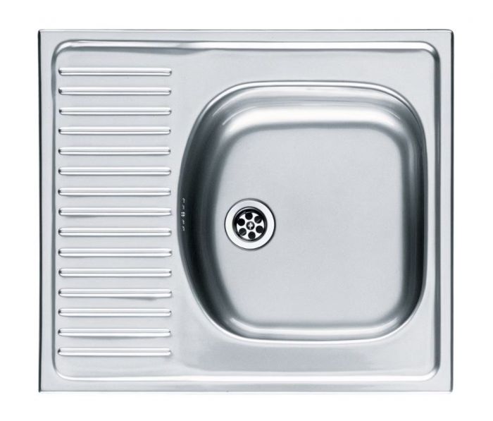 Zlewozmywak stalowy 1-komorowy z ociekaczem minimalna szerokość podbudowy 40cm z odpływem zatyczkowym 3 1/2" FRANKE Eurostar ETN 611-58 580 x 510 mm | 1010067210