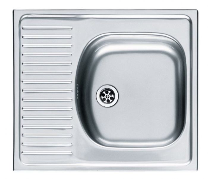 Zlewozmywak stalowy 1-komorowy z ociekaczem minimalna szerokość podbudowy 40cm z odpływem zatyczkowym 1 1/2" FRANKE Eurostar ETL 611-58 580 x 510 mm | 1010067212