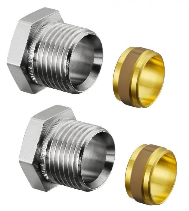 Złączka zaciskowa podwójna Ofix CEP do rurki połączeniowej 1/2" x 15 mm