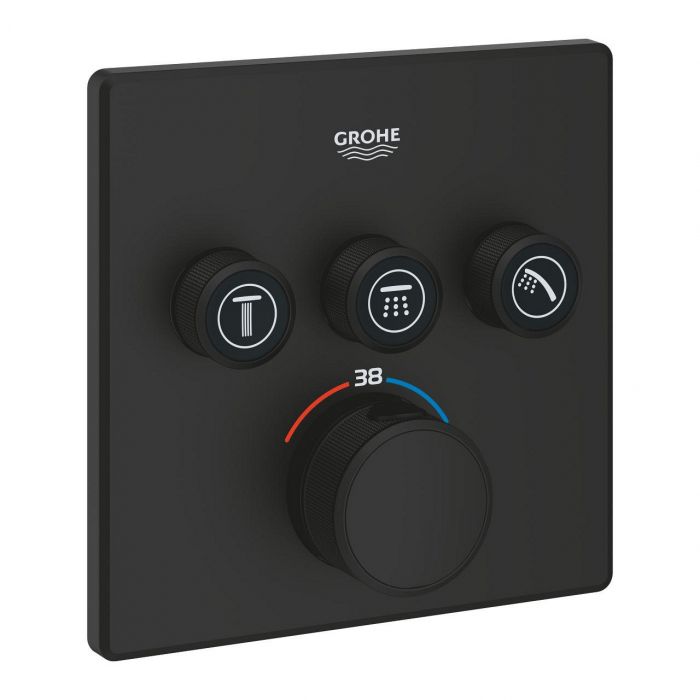 Element natynkowy do montażu z uniwersalnym elementem montażowym Rapido SmartBox (35600000/3560400 do baterii termostatycznej GROHE GROHTHERM SMARTCONTROL phantom black | 102167KF00