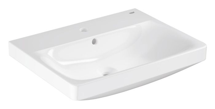 Umywalka ceramiczna GROHE Euro Ceramika wisząca 1-otworowa z przelewem 600 x 470 x 156 mm z powłoką antybakteryjną HyperClean  | 102415SH00