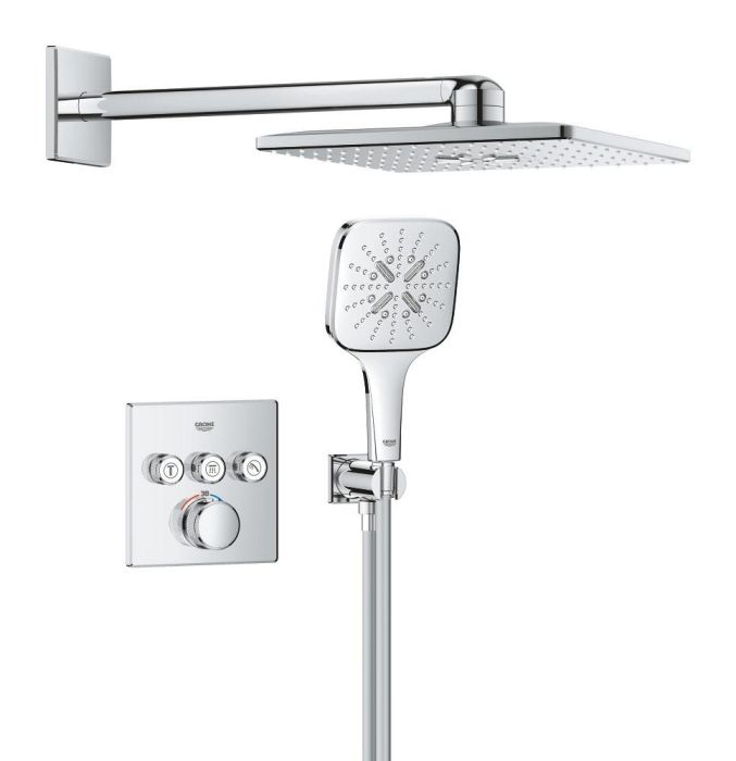 Zestaw prysznicoway GROHE Grohtherm SmartControl chrom z deszczownicą Rainshower SmartActive 310 Cube  | 1039980000