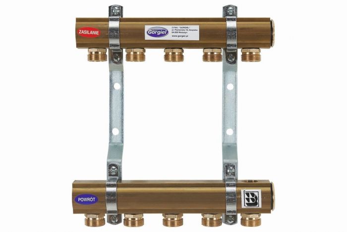 Rozdzielacz mosiężny z nyplami GORGIEL R-8N 405 x 290 x 75 mm | 1041122180